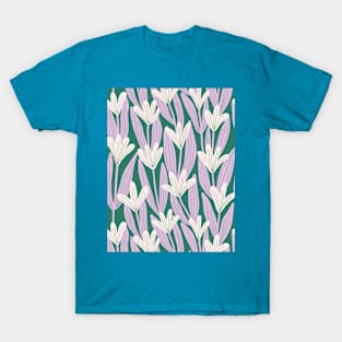 Minimalist magnolias - Teal and lavender T-Shirt